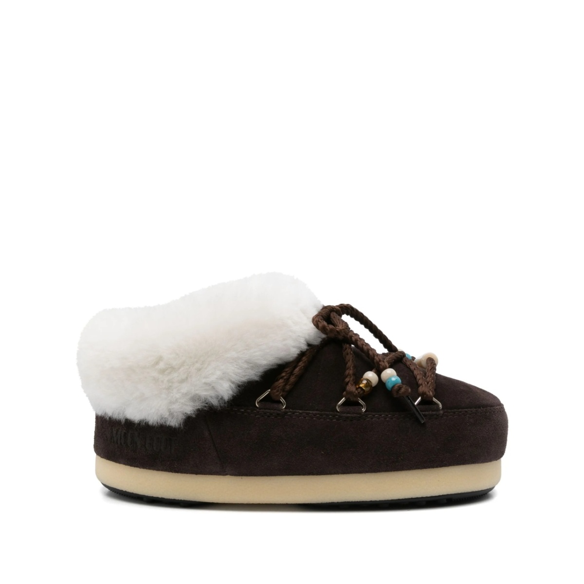 MB EVX MULE SUEDE BEADS DARK BROWN/NATURAL