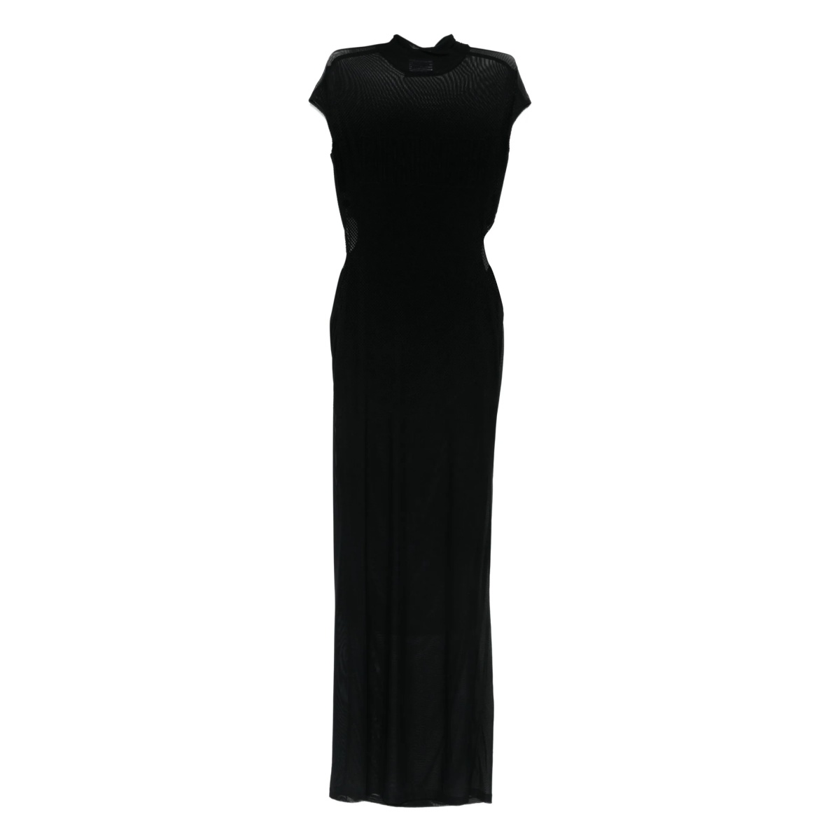 mesh-panelled maxi dress