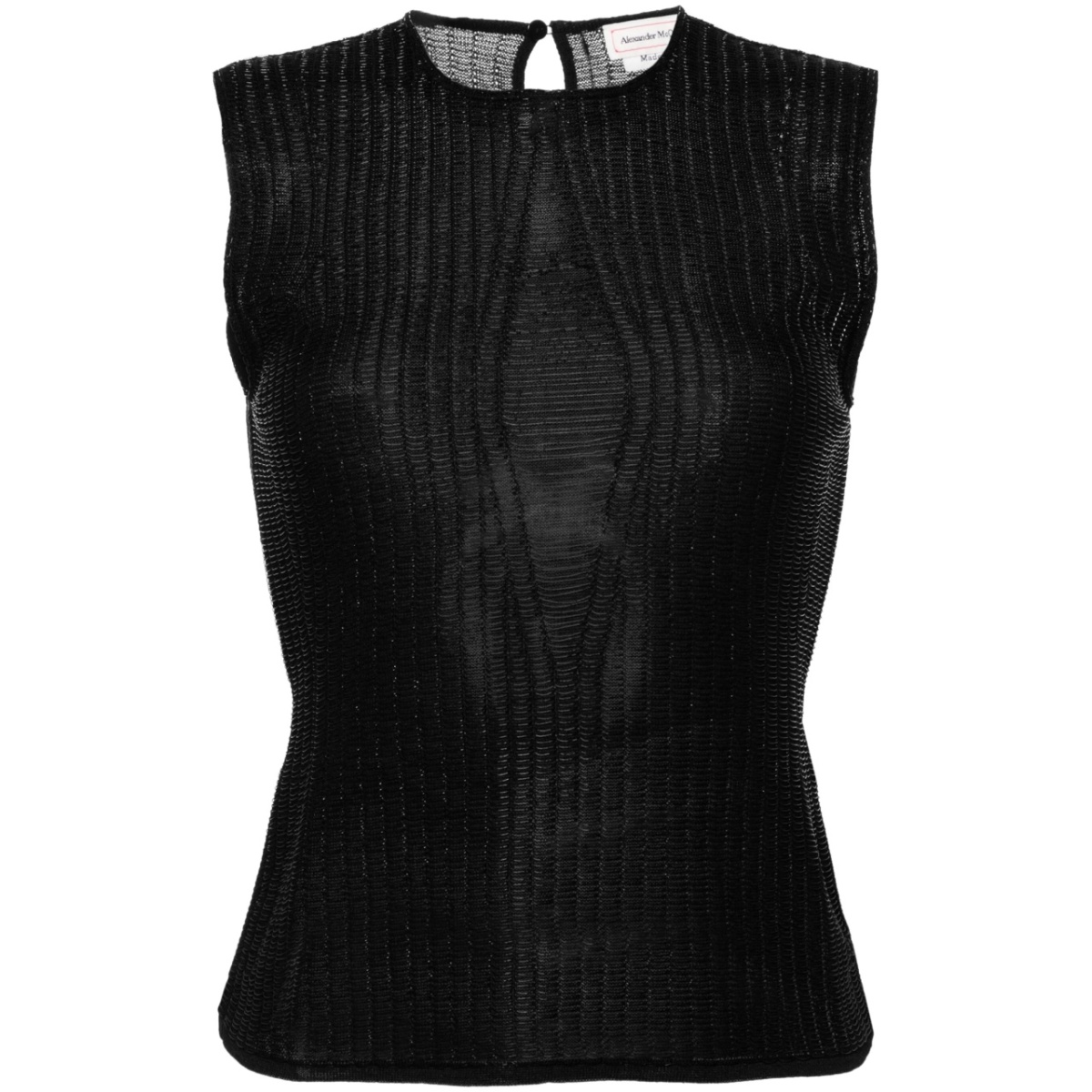 metallic-threading knitted tank top