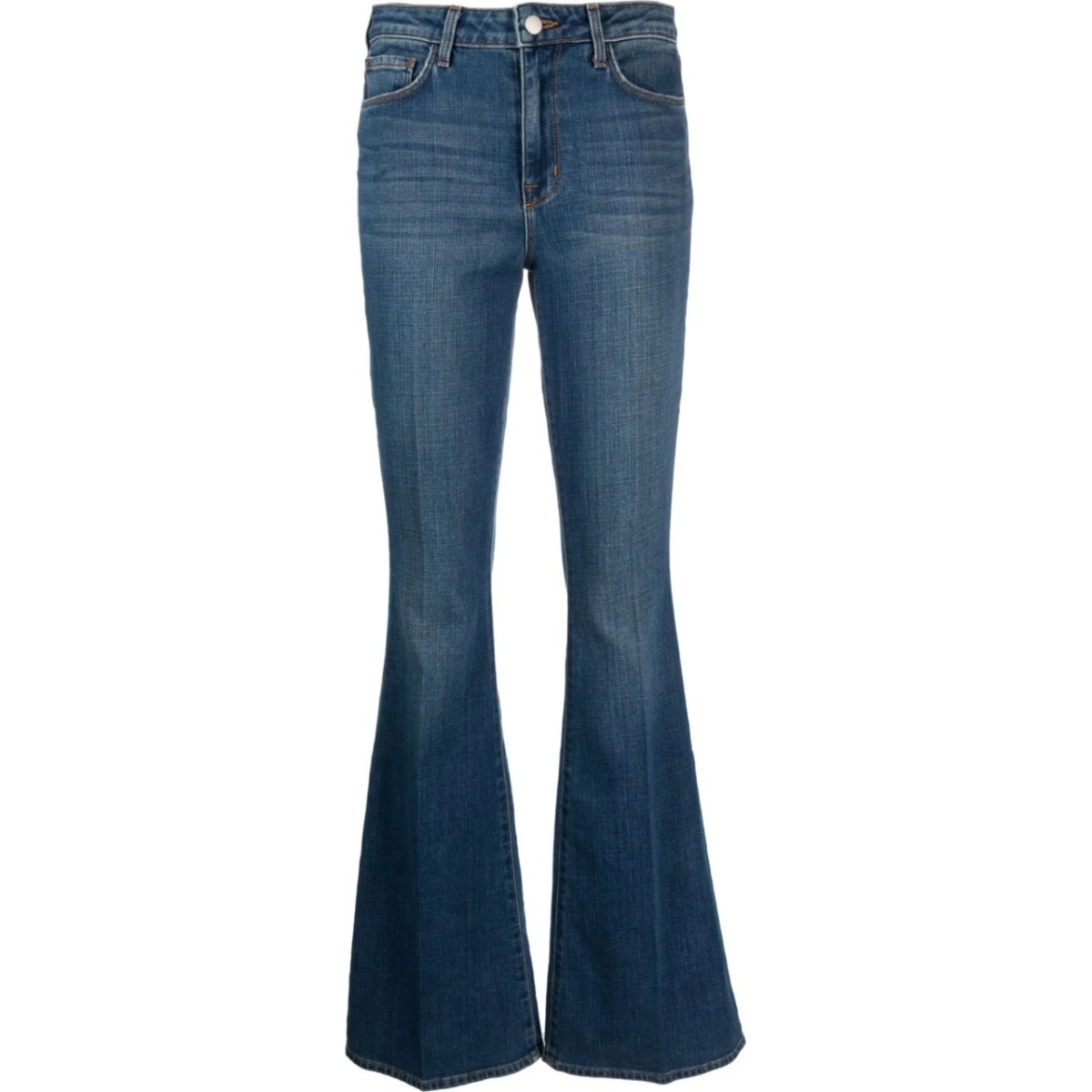 mid-rise flared jeans