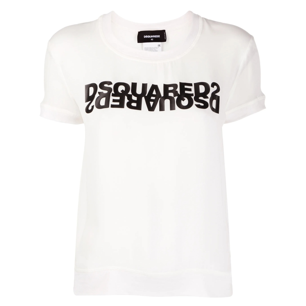 mirrored logo georgette top