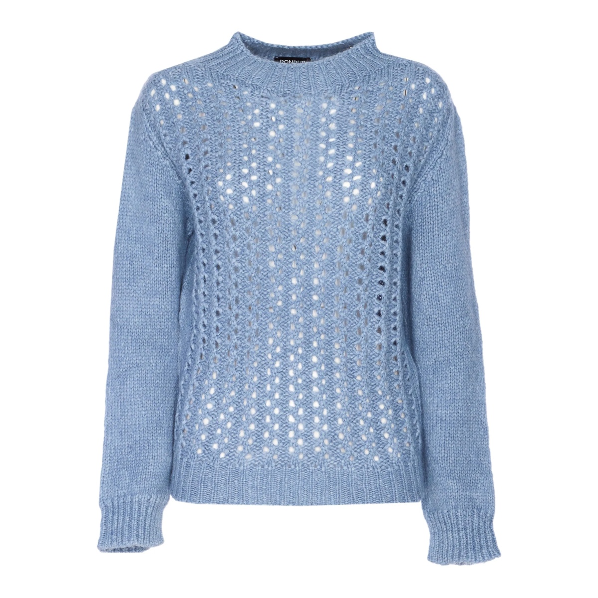 mock-neck embroidered sweater