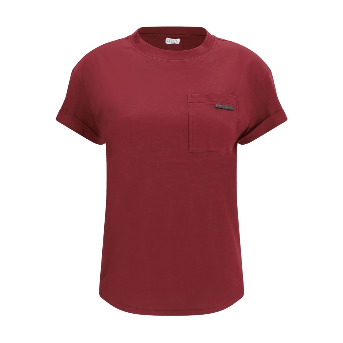 Monili-chain patch-pocket T-shirt