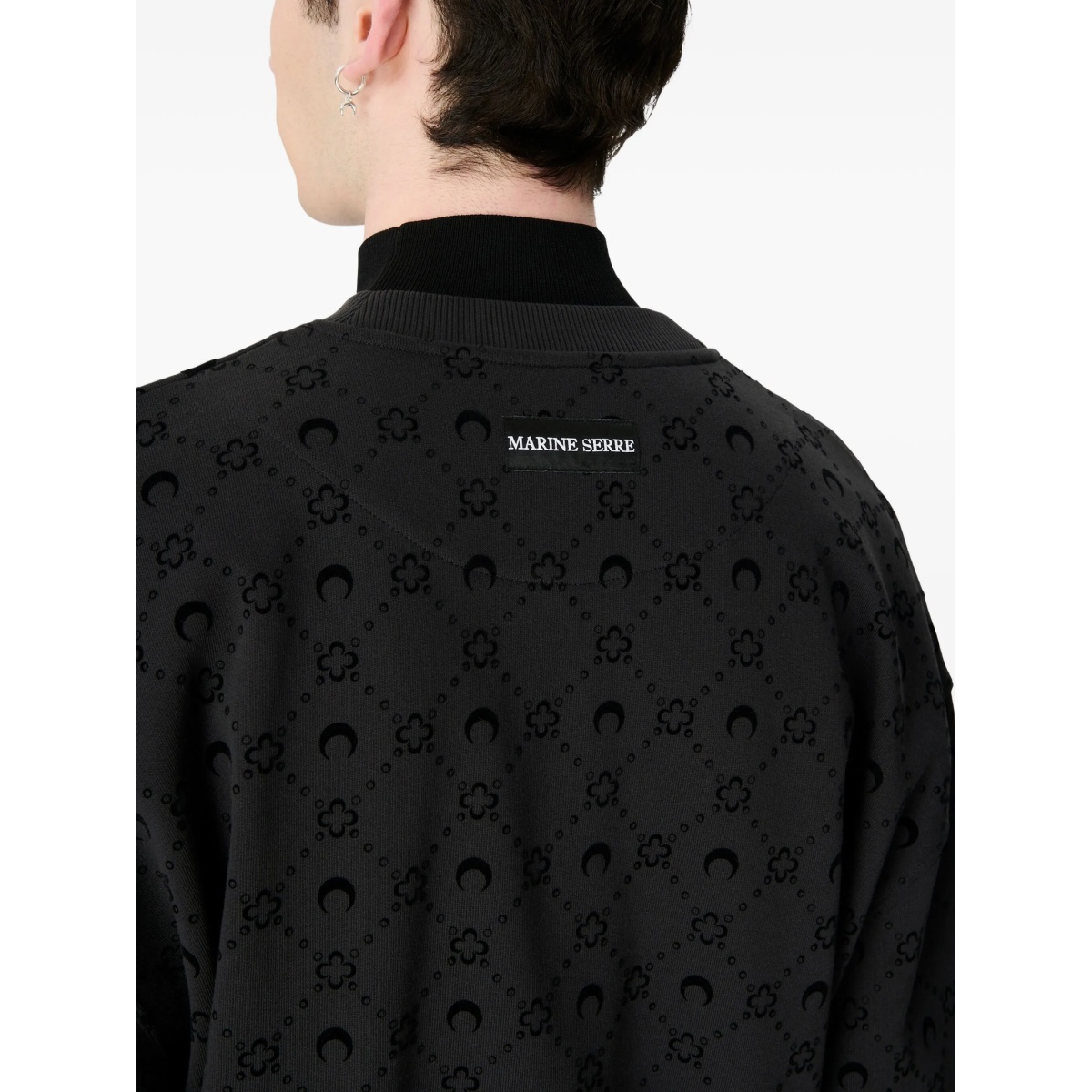 moonogram flocked fleece sweatshirt - Img 4