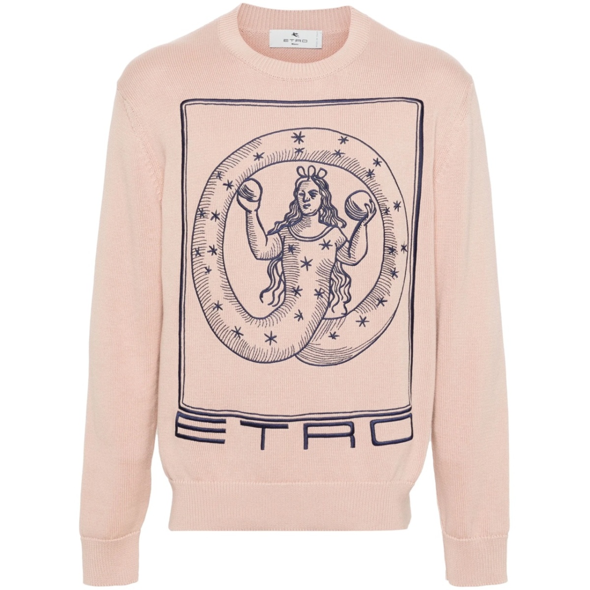motif-embroidered cotton jumper