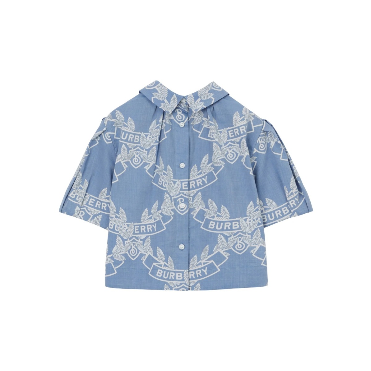 motif-print cotton chambray blouse - Img 2