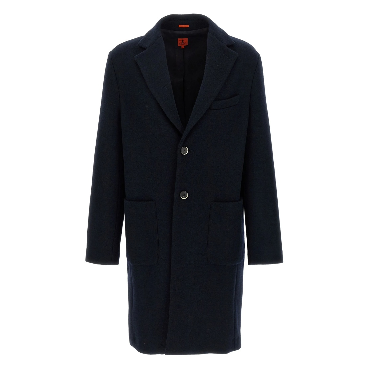 notched-lapel wool-blend coat