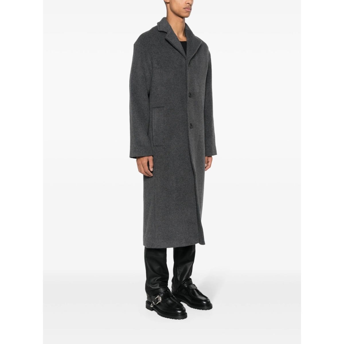 notched-lapels single-breasted coat - Img 3