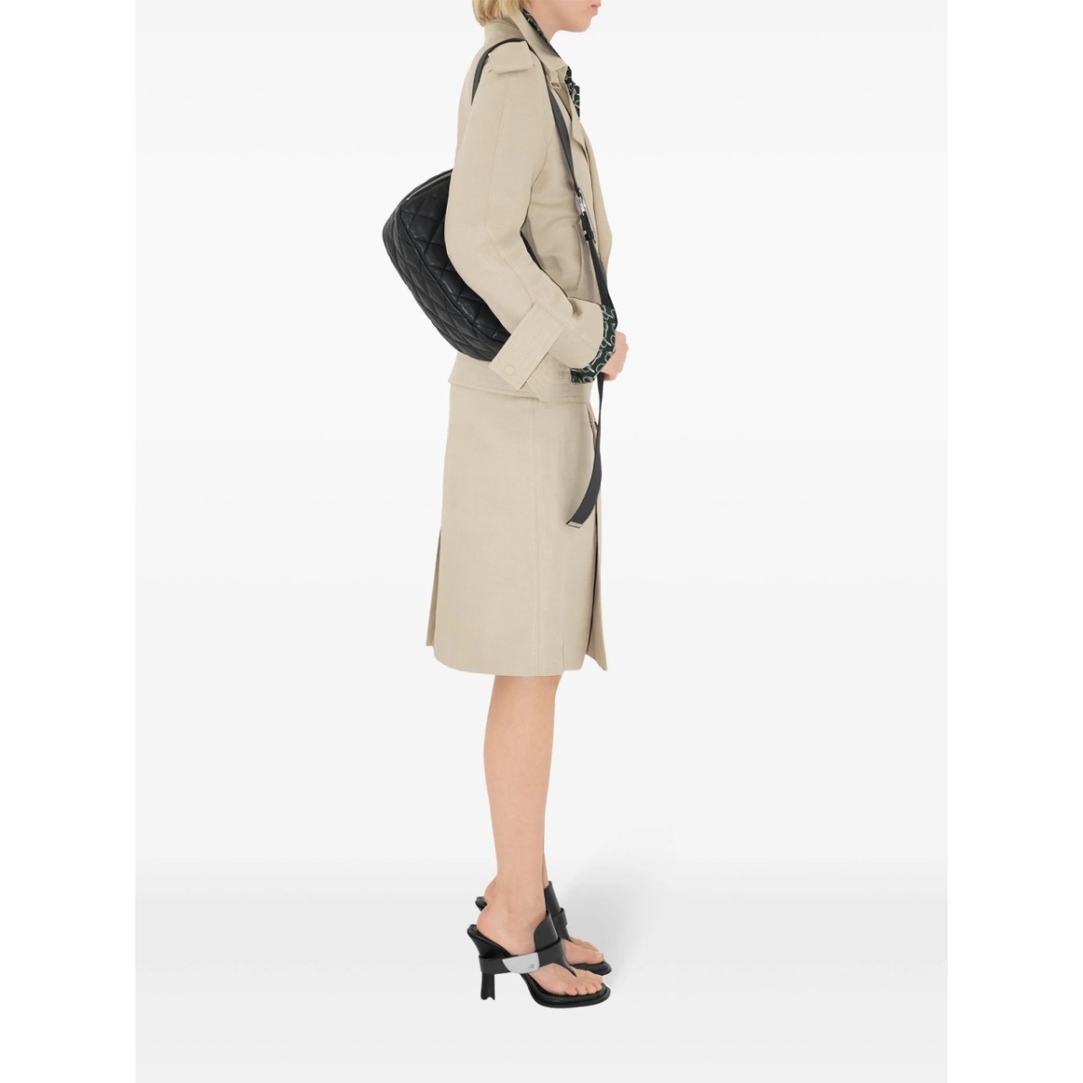 off-centre canvas trench jacket - Img 3