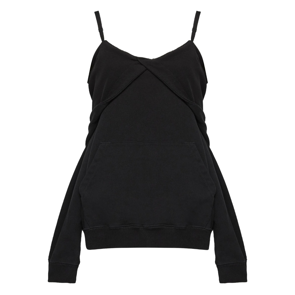 off-shoulder cotton sweatshirt