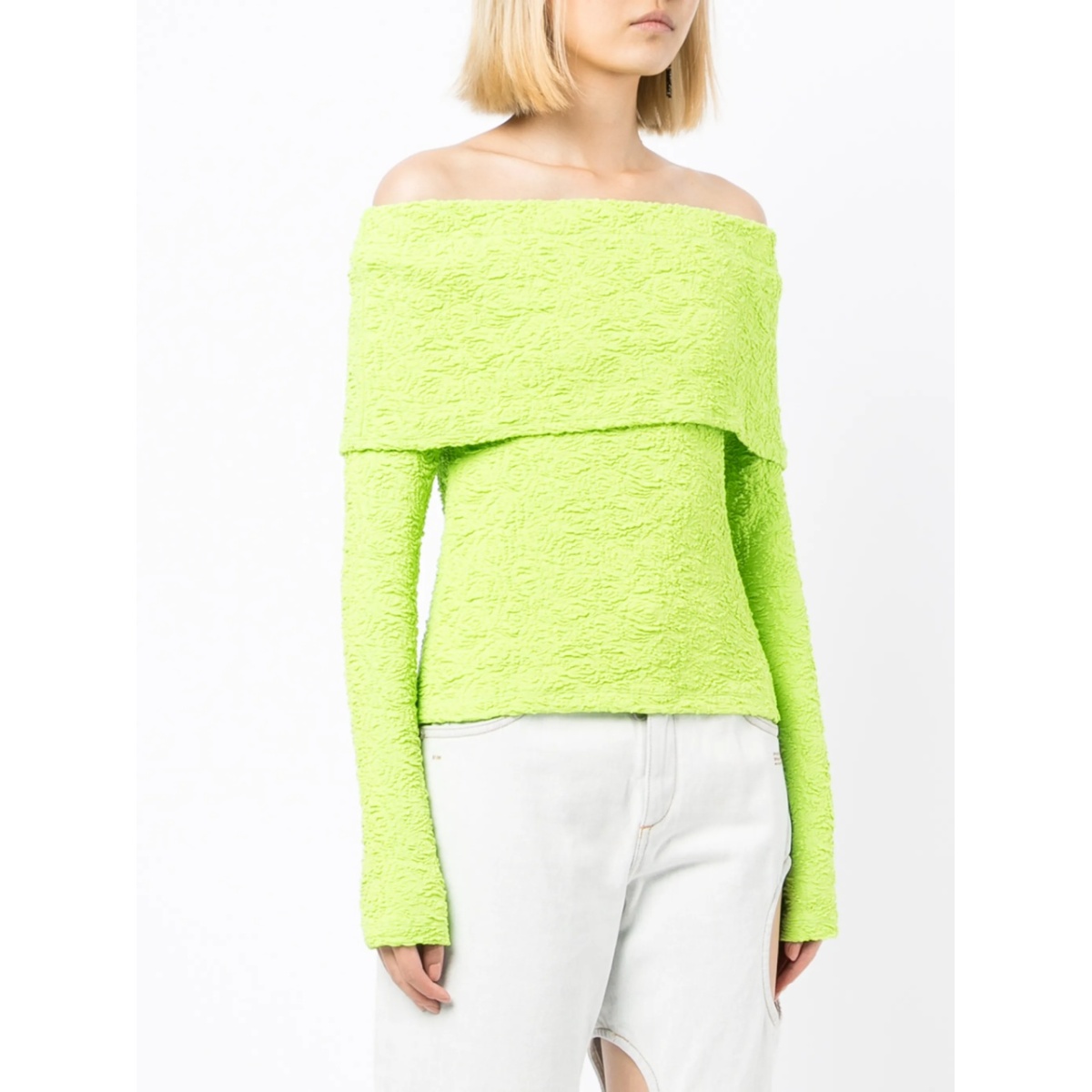 off-shoulder textured top - Img 3
