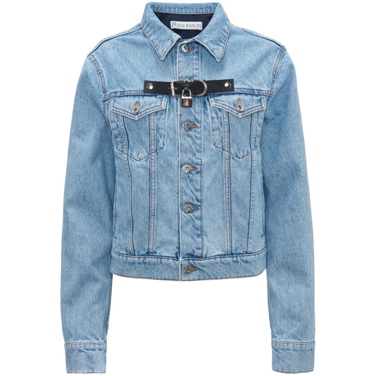 padlock strap trucker jacket