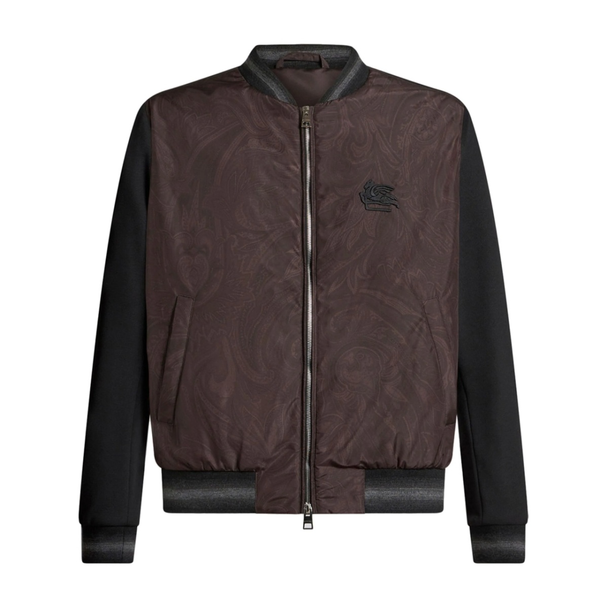 paisley-print panelled bomber jacket