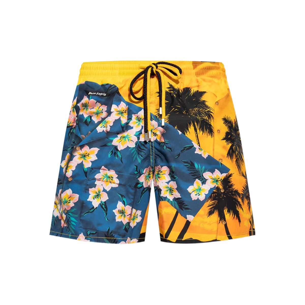 palm-tree print swim shorts