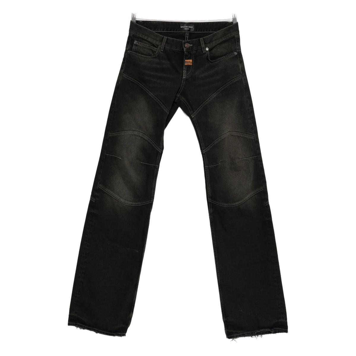panelled raw-edge jeans