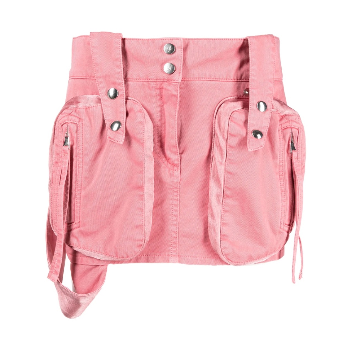 patch-pockets cotton miniskirt