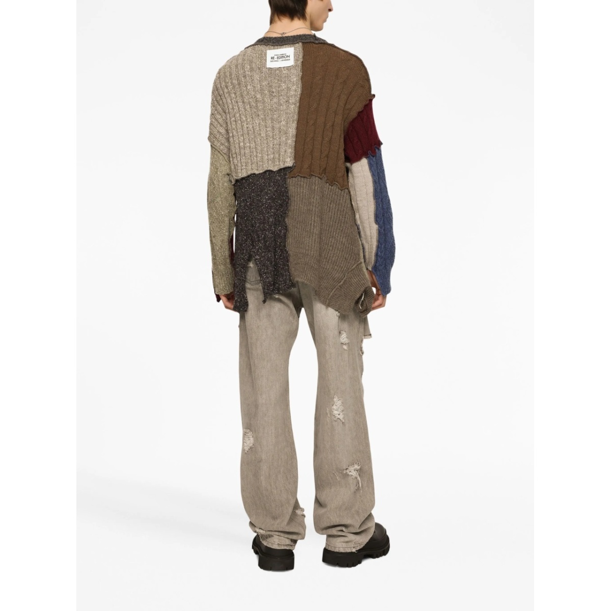 patchwork distressed cardigan - Img 4