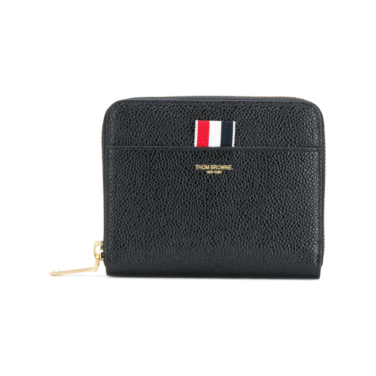 pebbled short zip-around purse
