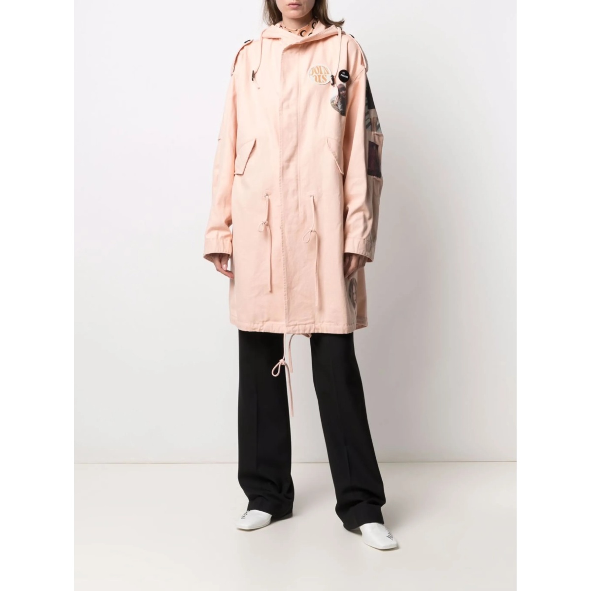 photograph-print hooded coat - Img 3