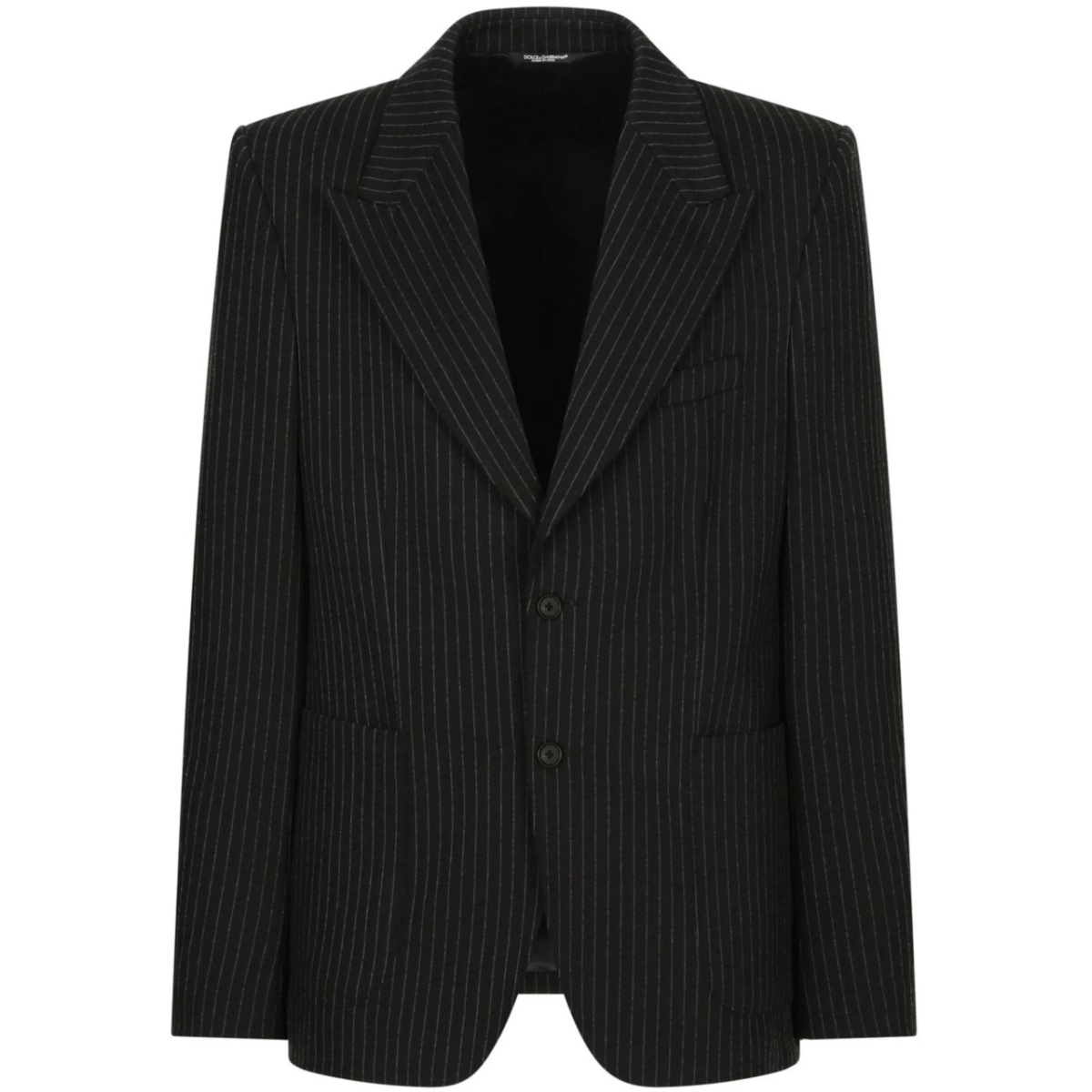 pinstriped single-breasted blazer