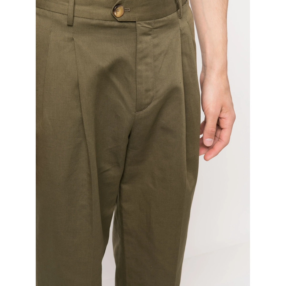 pleat-detail chino trousers - Img 5