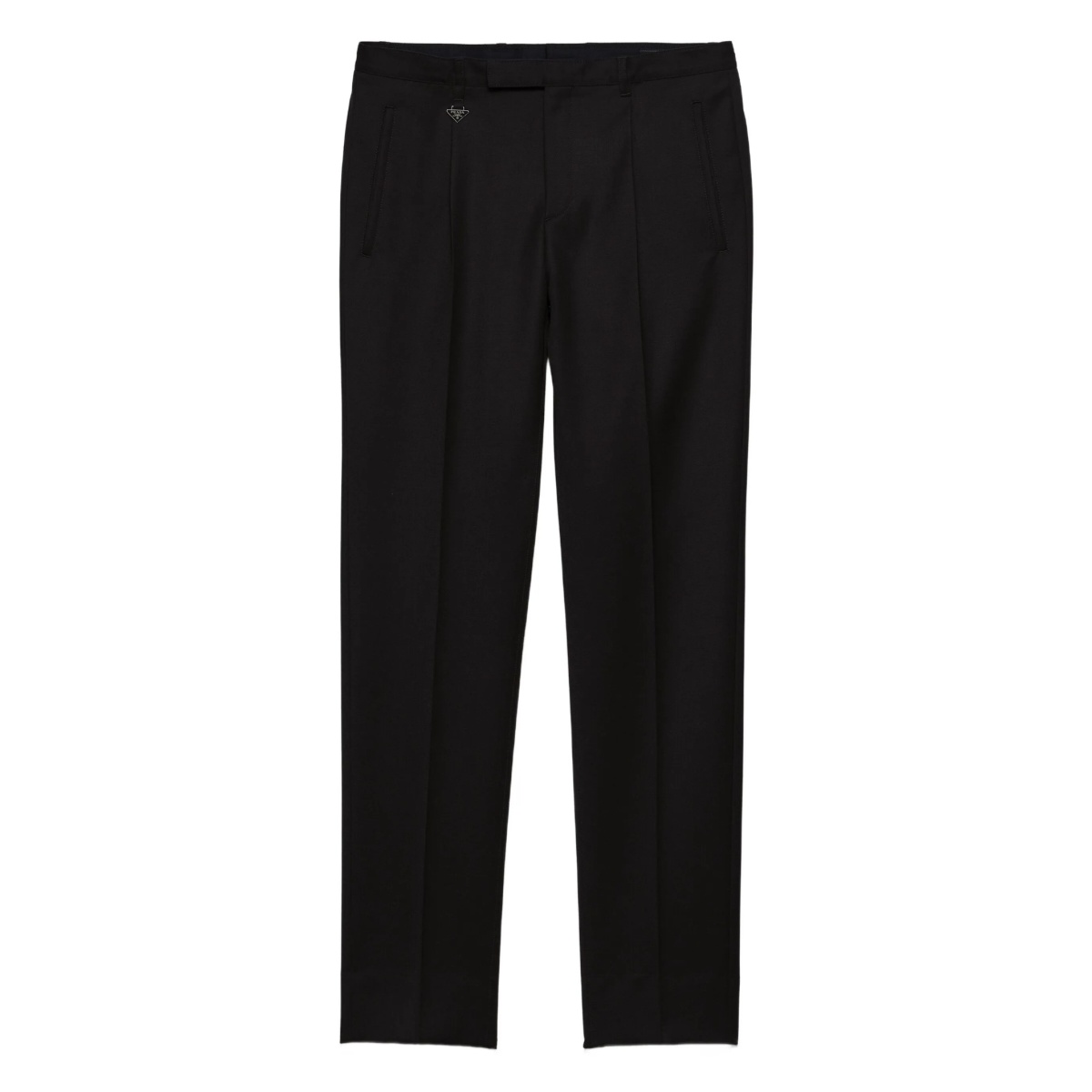 pleated-front wool trousers