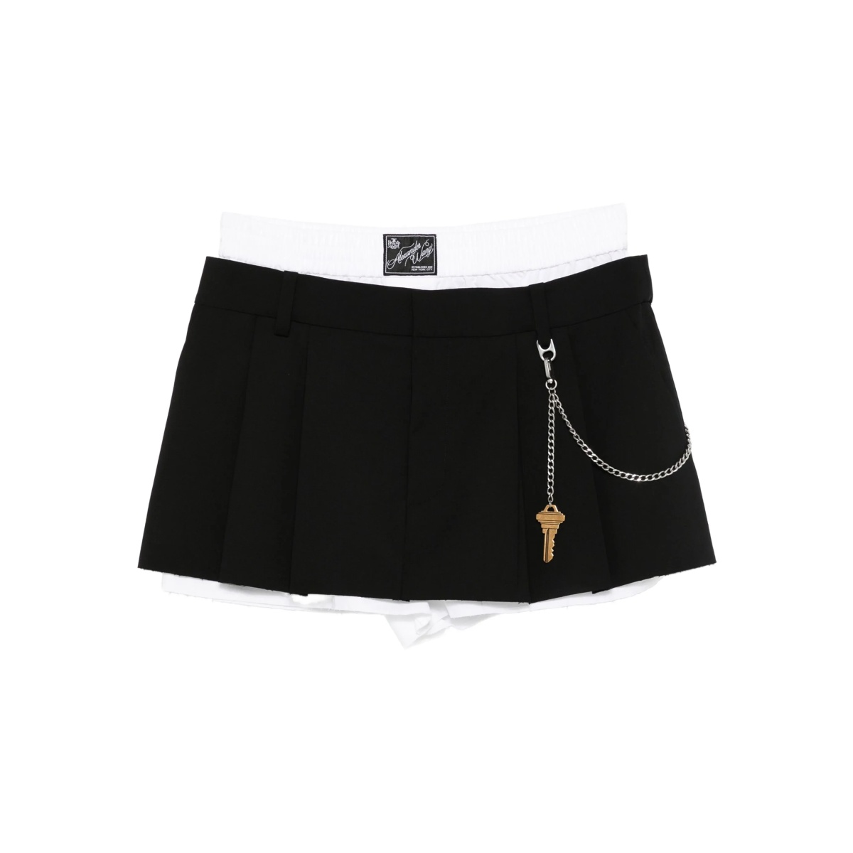 pleated key-detail shorts