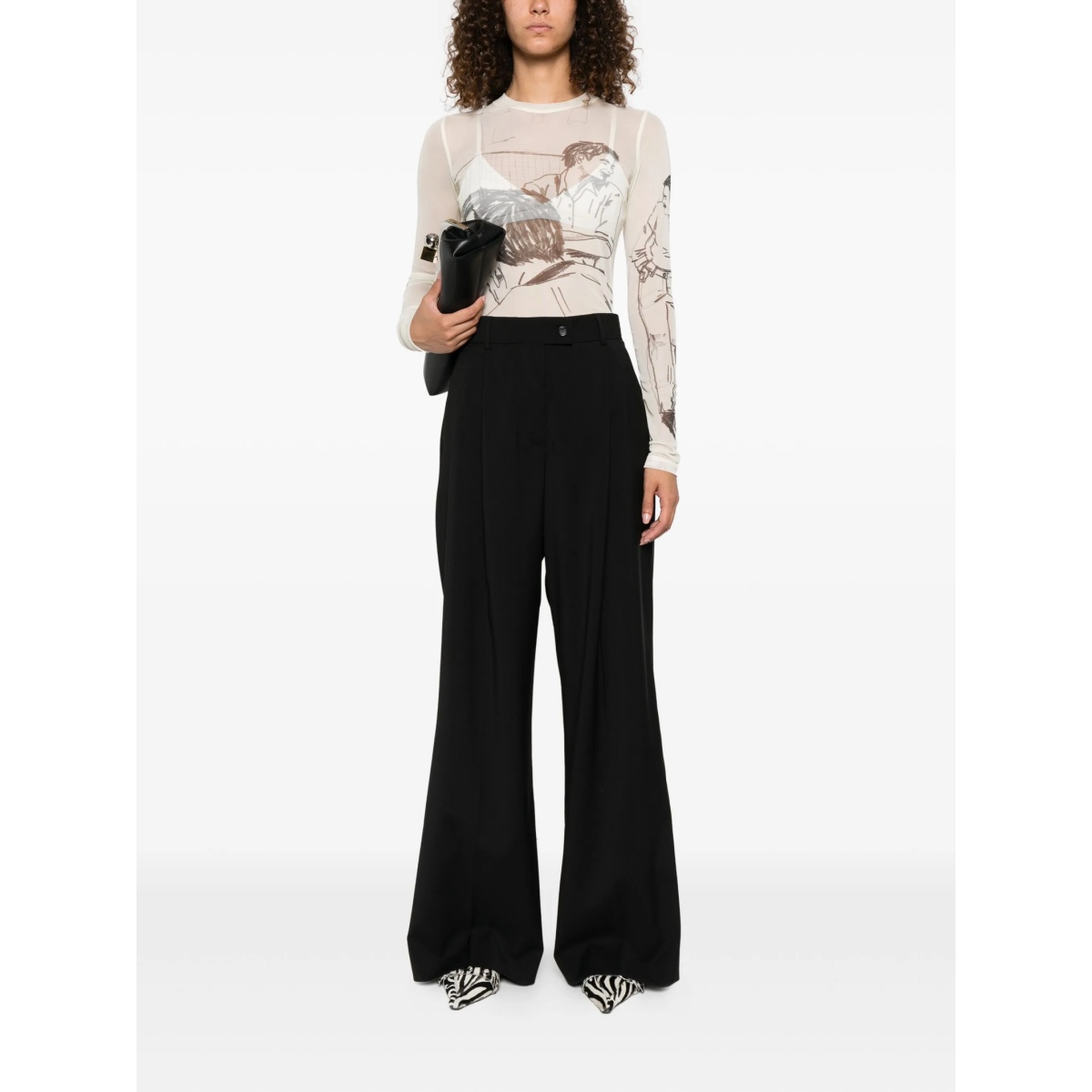 pleated wide-leg trousers - Img 2