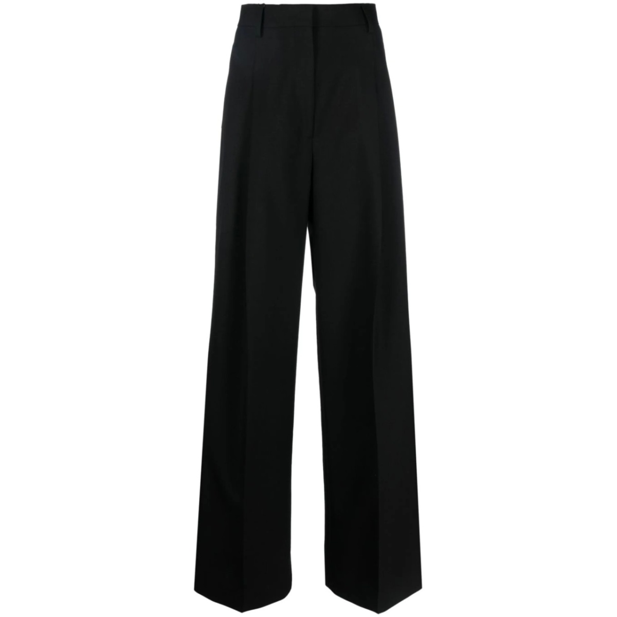 pleated wide-leg wool trousers