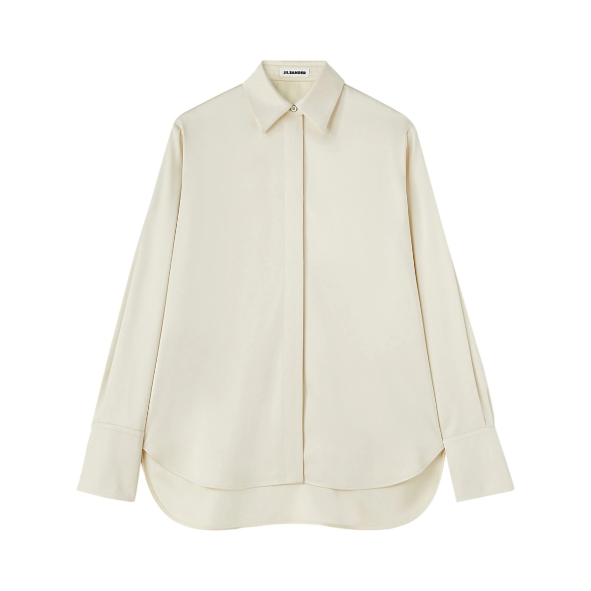 pointed-collar satin shirt