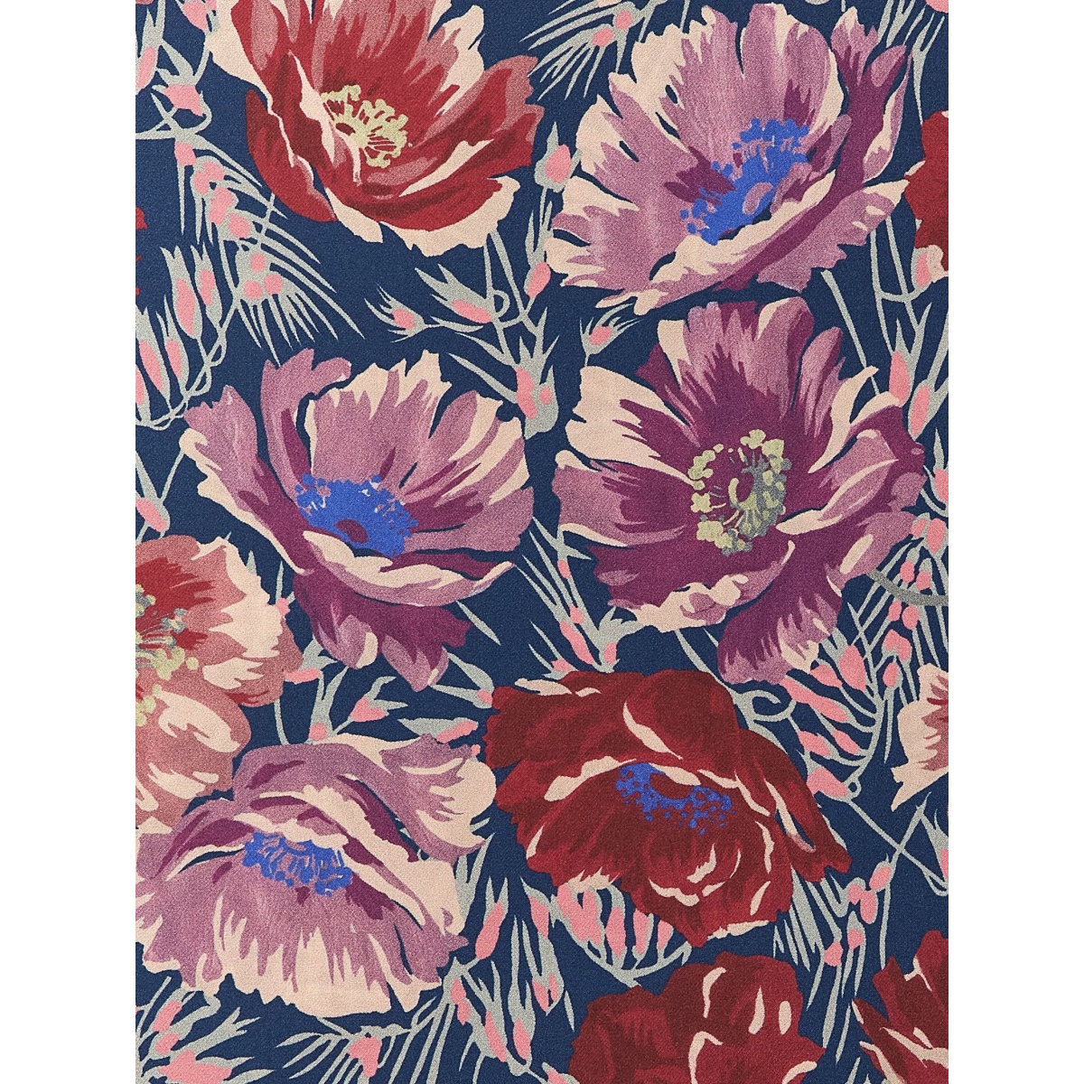 poppies print silk scarf - Img 3