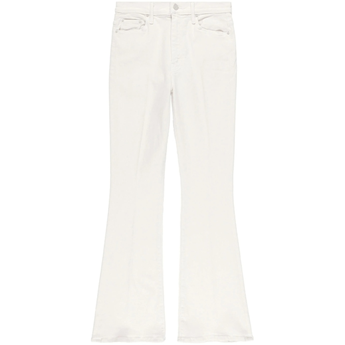 pressed-crease cotton-blend bootcut jeans