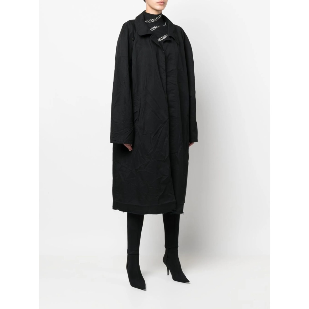 raw-edge trench coat - Img 3