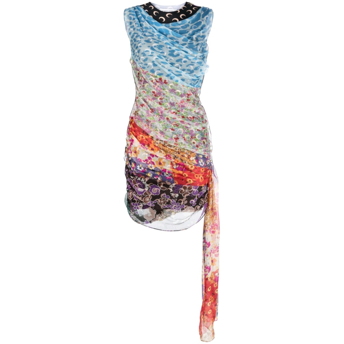 Regenerated Scarves silk minidress
