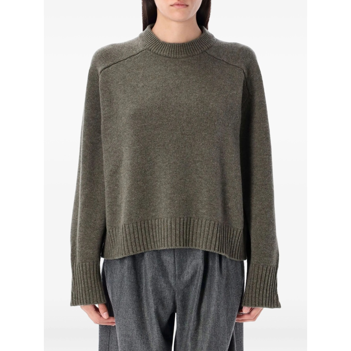 ribbed-hem sweater