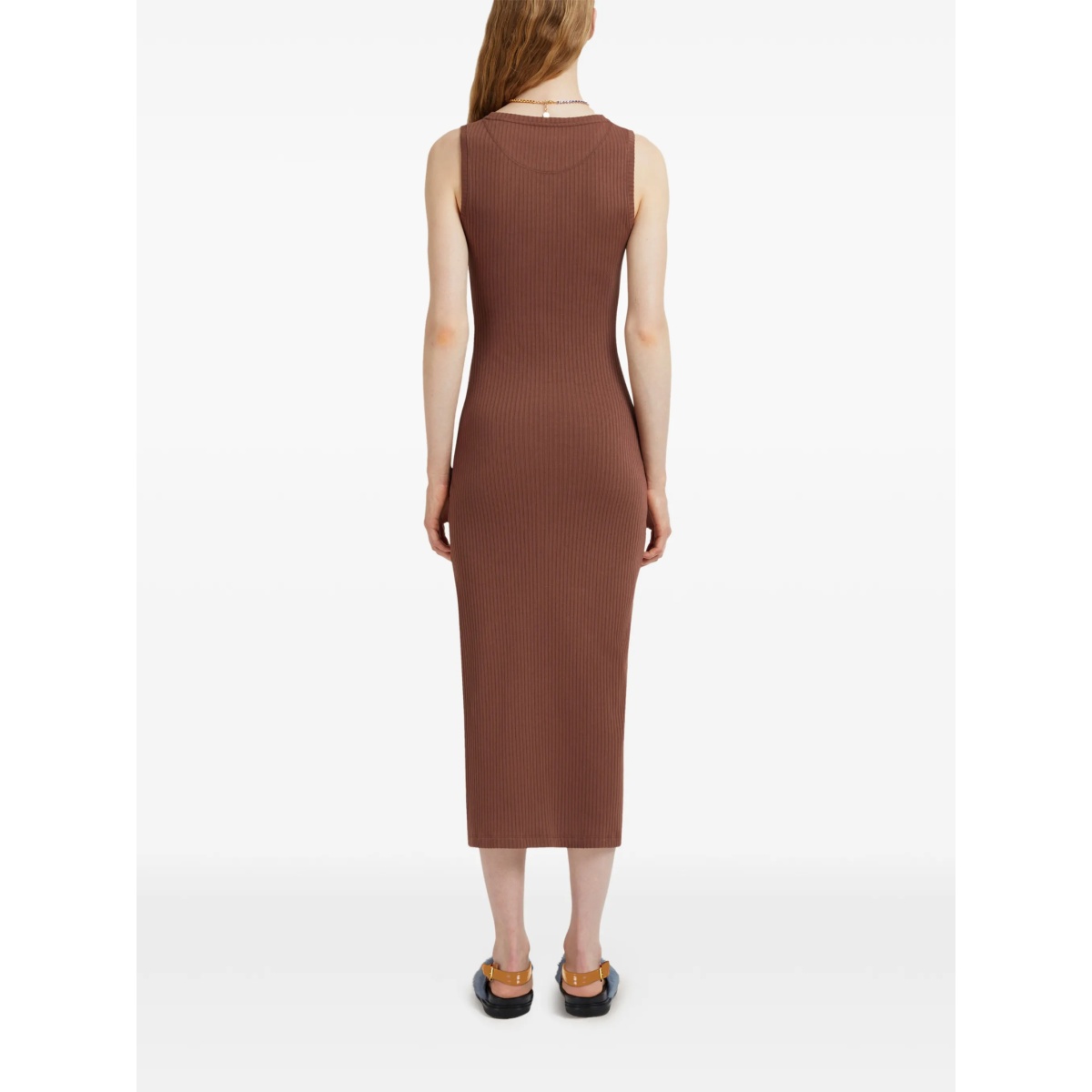 ribbed logo-patch midi dress - Img 4