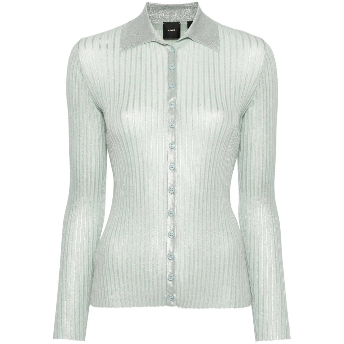 ribbed lurex cardigan