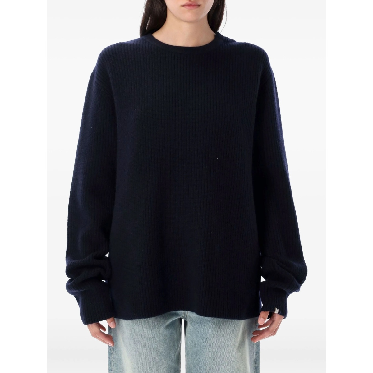 ribbed round-neck sweater