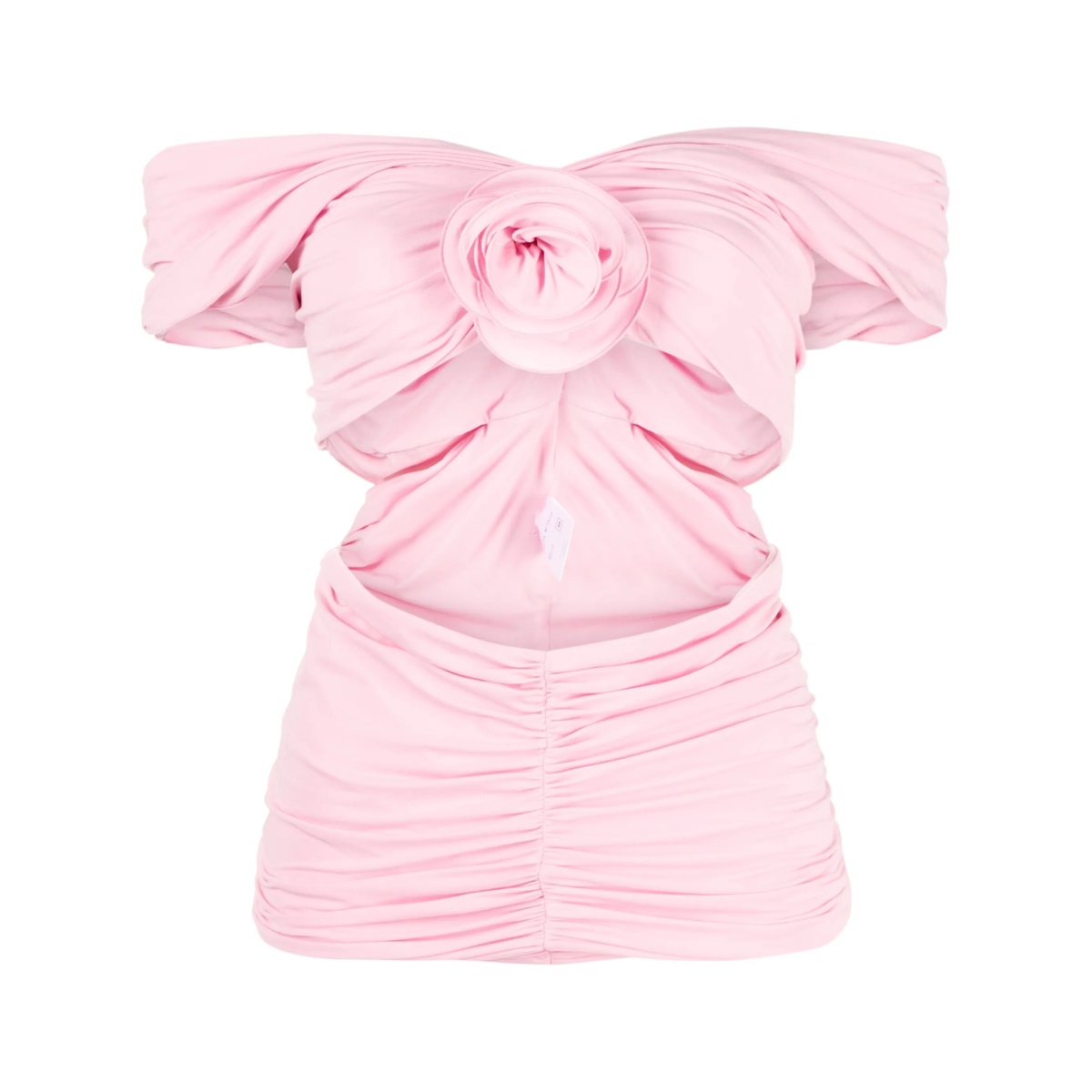 rose-appliqué ruched top