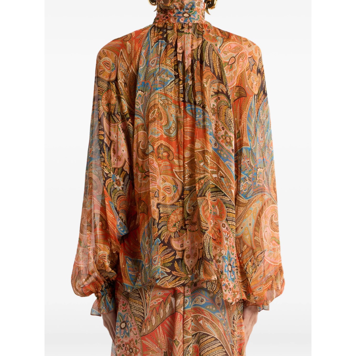 ruffled paisley-motif shirt - Img 4
