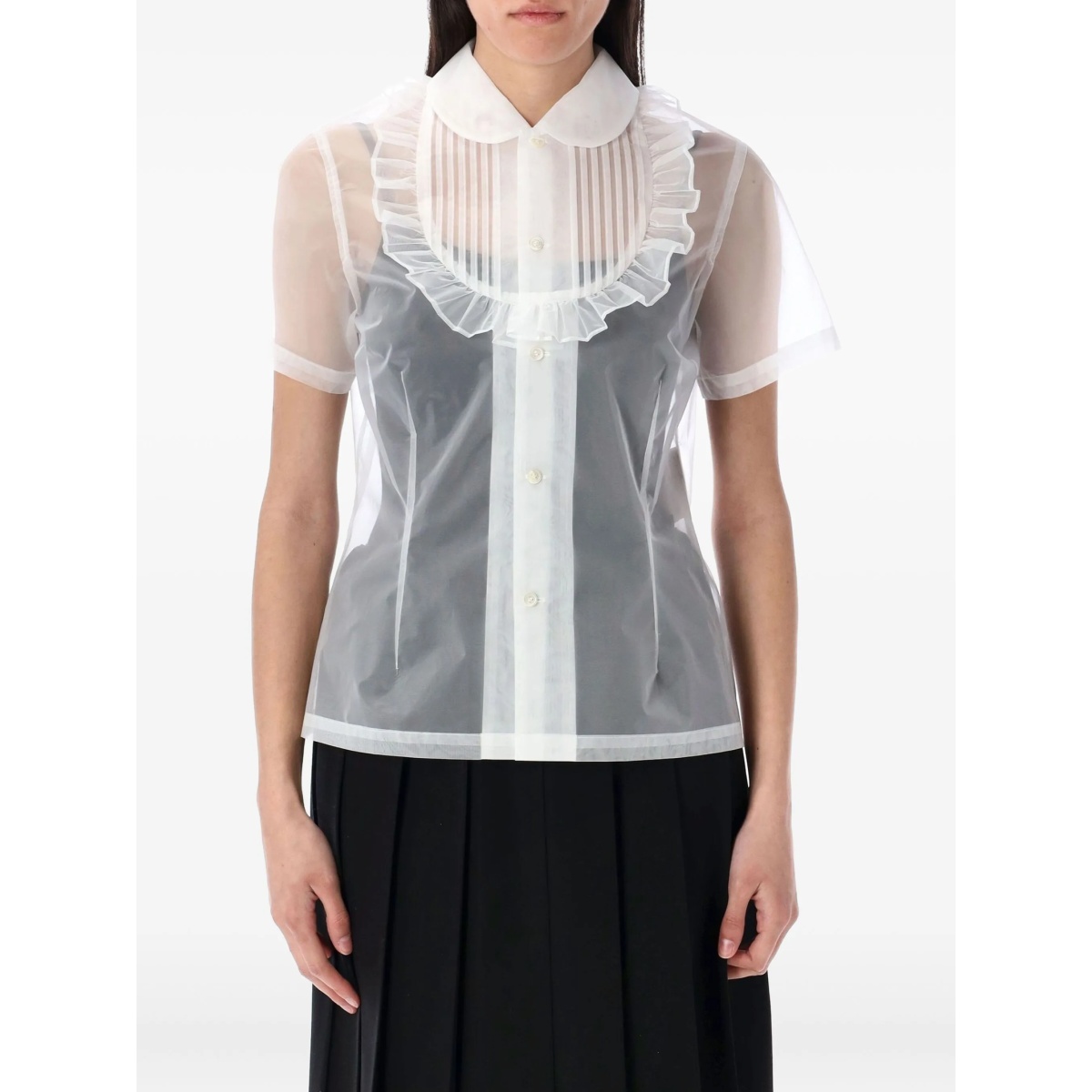 ruffled sheer shirt