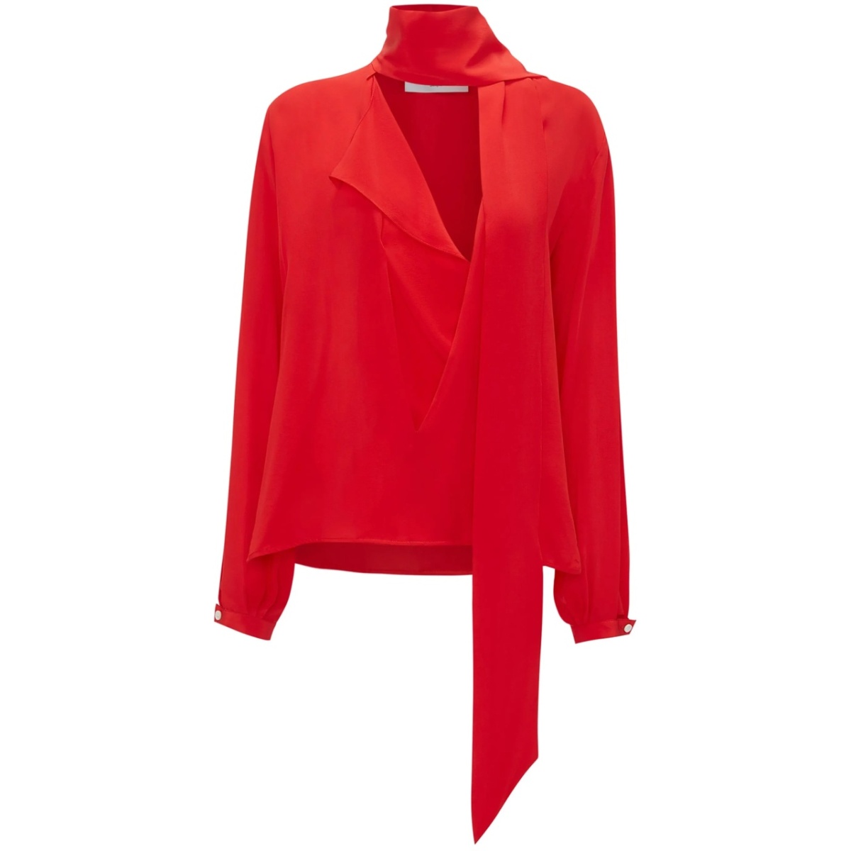 scarf-detail silk blouse