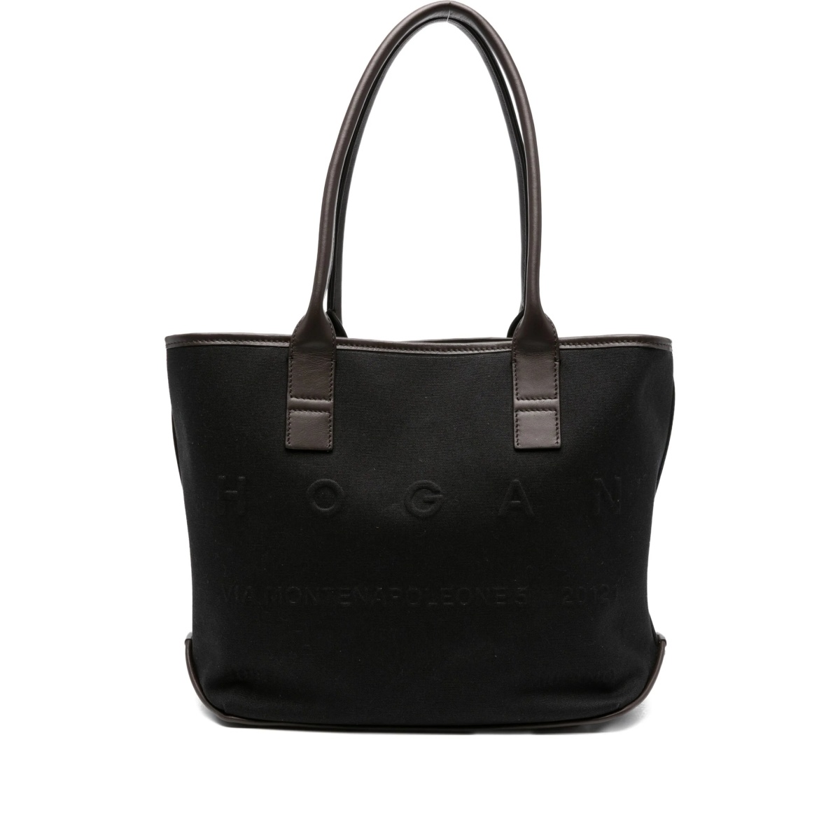 Script Shopping leather-trimmed tote bag