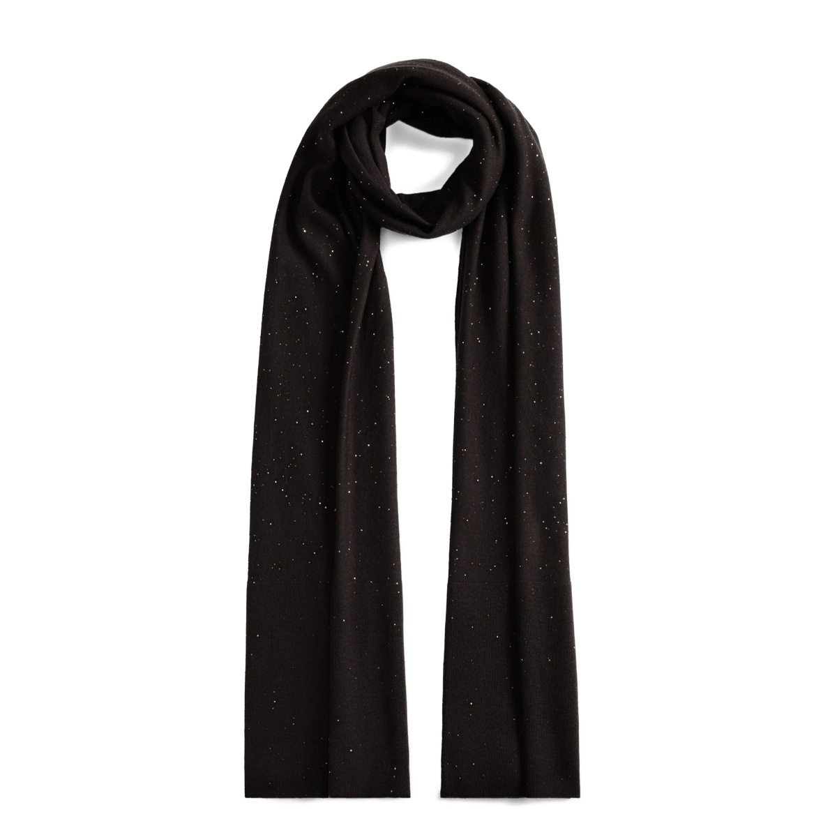sequin-embellished ribbed scarf