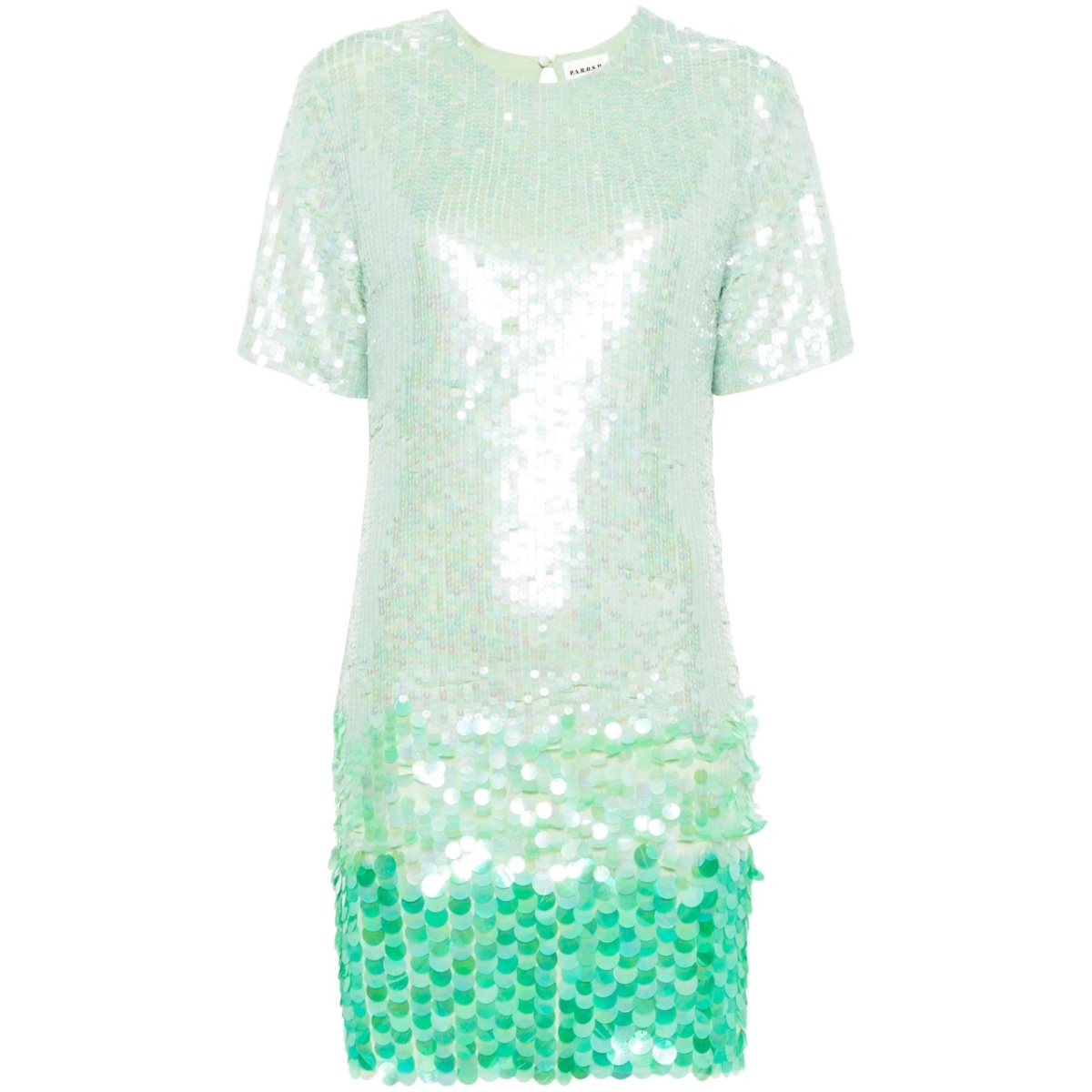 sequin-embellished short-sleeved dress