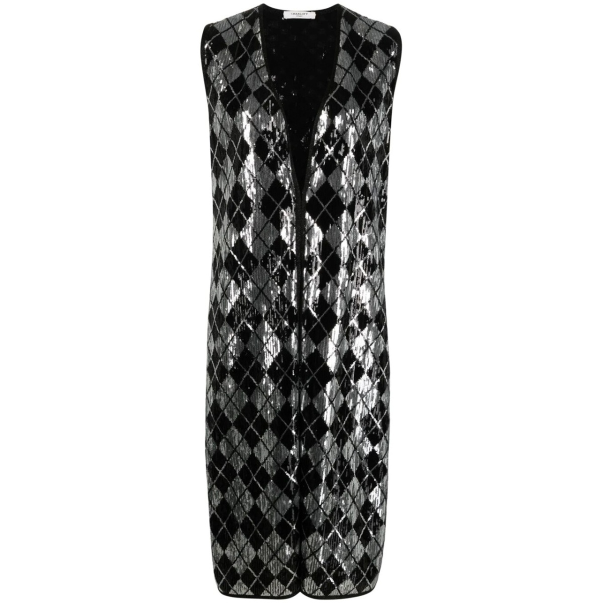 sequin-embellished sleeveless jacket