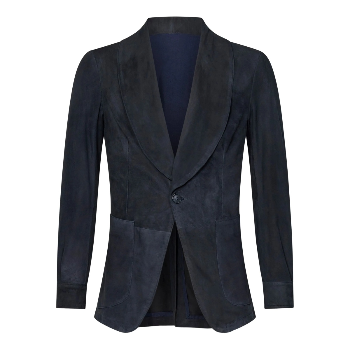 shawl-collar patch-pocket blazer