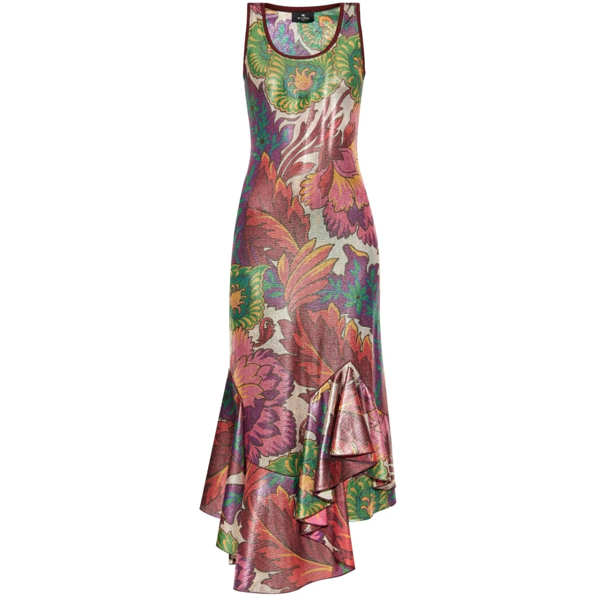 shimmering-finish midi dress