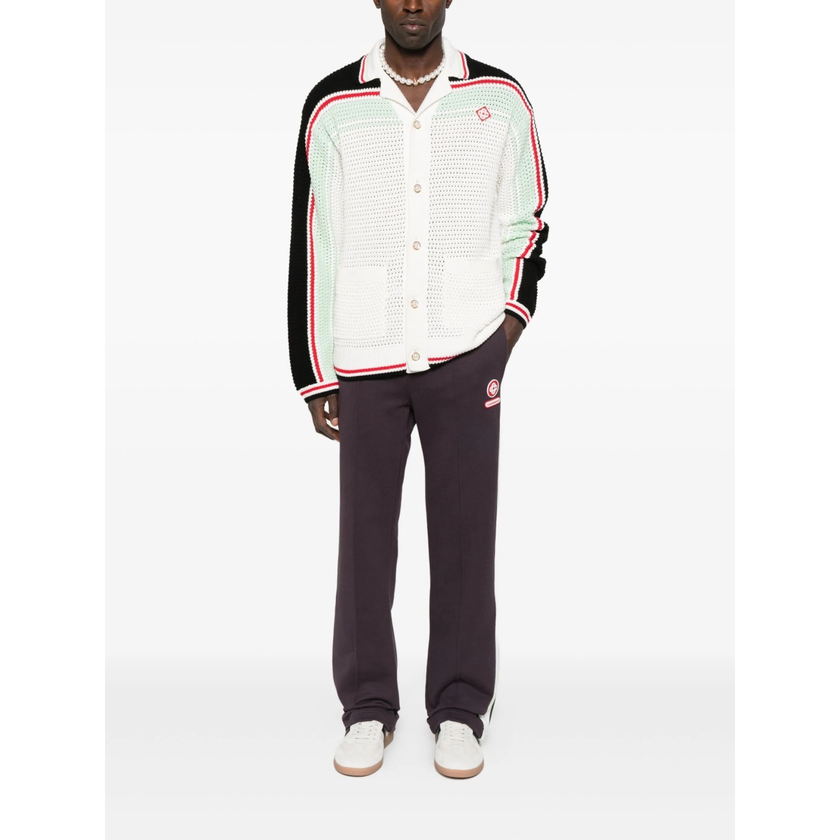 side-stripe cotton trousers - Img 2