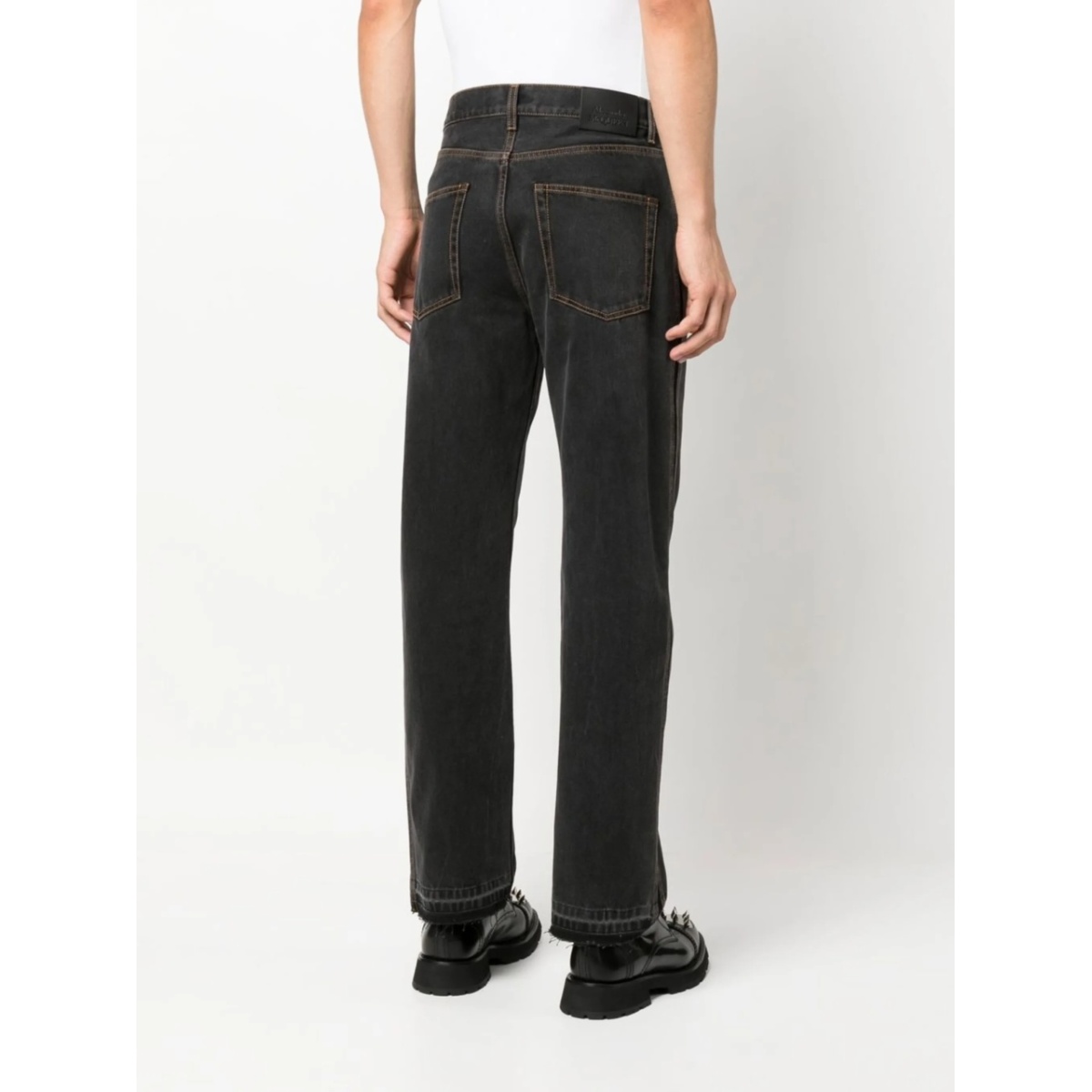 side stripe straight-leg jeans - Img 4